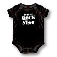 Future Rock Star Black Cotton Baby Bodysuit One-piece