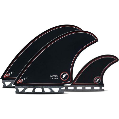  Future Fins Mayhem Evil Twin + 1 Set (3 fin Total) - Black