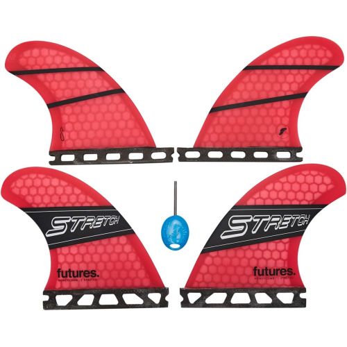  Future Fins Stretch Honeycomb Quad Fin Set Pink-Black