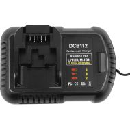 Fast Battery Charger DCB112 for Dewalt Tools 12V-20V Lithium-ion Battery DCB101 DCB105 DCB115 DCB107, Fit DCB120 DCB127 DCB206 DCB205 DCB204 DCB203 DCB201 DCB200