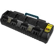 4-Port Battery Rapid Charger DCB104 for DEWALT 12V MAX, 20V MAX, and FLEXVOLT 20V/60V MAX Lithium ion Battery Charging Station (w/ 2 USB Ports)