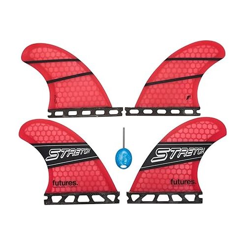  Future Fins Stretch Honeycomb Quad Fin Set Pink-Black