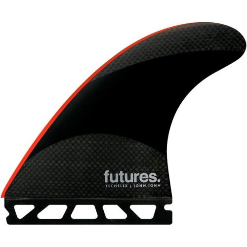  Futures Fins - JJ-2 Large TECHFLEX Thruster - Black/Bright RED