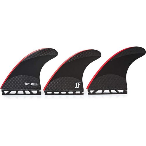  Futures Fins - JJ-2 Large TECHFLEX Thruster - Black/Bright RED