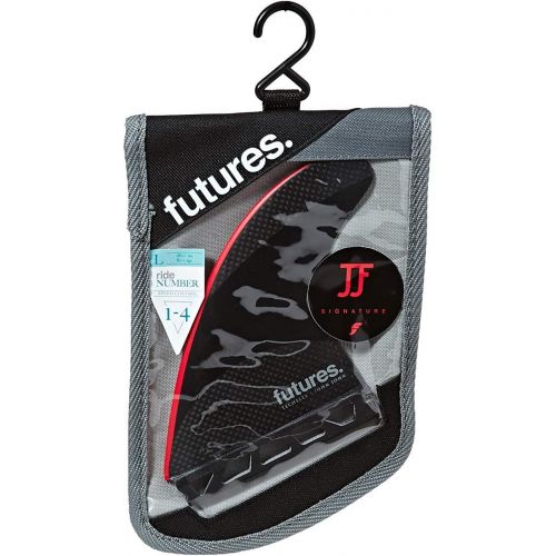  Futures Fins - JJ-2 Large TECHFLEX Thruster - Black/Bright RED