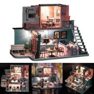Futureshine DIY Wooden Miniature Dollhouse Furniture Kit Library with LED Light-Best Birthday for,Boyfriend,Girlfriend