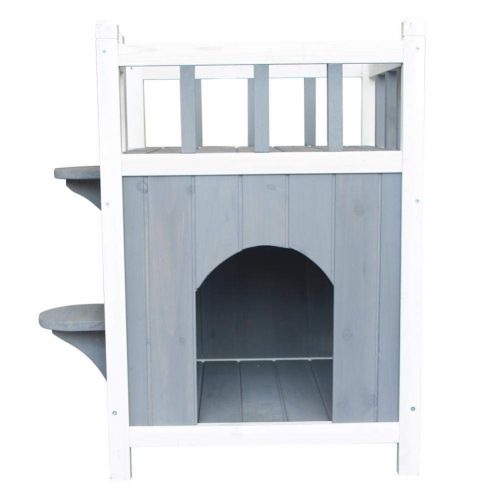  Futureshine Pet Home with Balcony Cat Furniture Gray & White