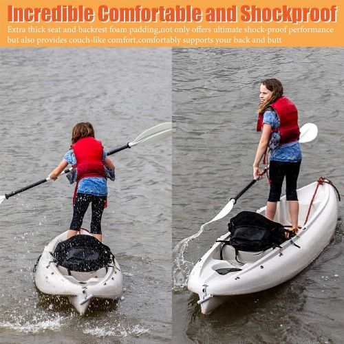  Fuzbaxy Marine Kayak Seat Deluxe Canoe Seat with Detachable Back Storage Bag