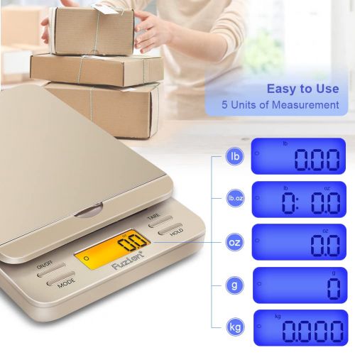  Fuzion Shipping Scale, Personal Digital Postal Scale for Packages, 86 lb/0.1oz with Hold and Tare, LCD Display, Postage Scale, Mail Scale, Shipping Scale for Small Business, Batter