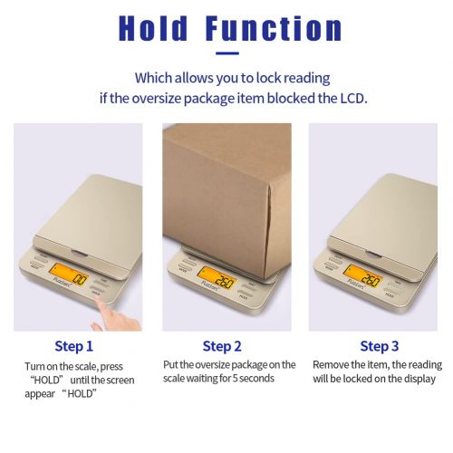  Fuzion Shipping Scale, Personal Digital Postal Scale for Packages, 86 lb/0.1oz with Hold and Tare, LCD Display, Postage Scale, Mail Scale, Shipping Scale for Small Business, Batter