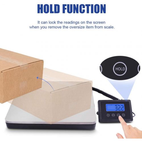  Fuzion Shipping Scale 360lb with High Accuracy, Stainless Steel Heavy Duty Postal Scale with Timer/Hold/Tare, Digital Postage Scale for Packages/Luggage/Post Office/Home, Battery &