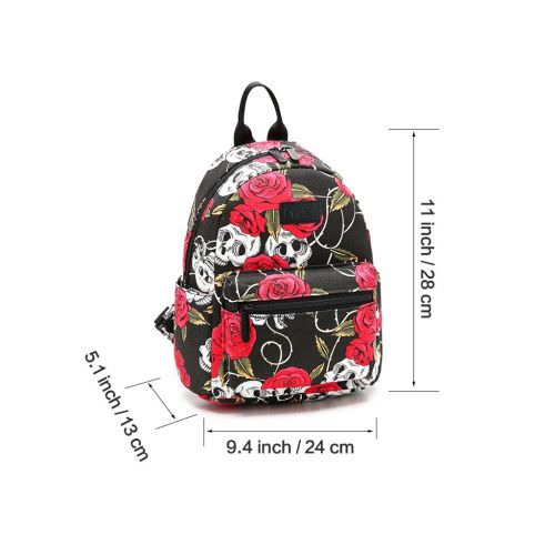  Fvstar Travel Backpack Purse Skull Mini Cute Lightweight Canvas Outdoor School Satchel Rucksack Daypack for Teens Girls Women