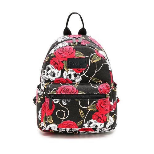  Fvstar Travel Backpack Purse Skull Mini Cute Lightweight Canvas Outdoor School Satchel Rucksack Daypack for Teens Girls Women