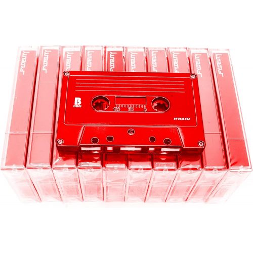  [아마존베스트]FYDELITY Blank Cassette Mixed Tape C-60 Audio 60-Min 10 Pack: Red Steel Chrome