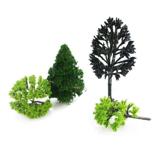  [아마존베스트]About 30pcs Mixed Model Trees 1.5-6 inch(4 -16 cm), Diorama Models, Model Train Scenery, Architecture Trees, Model Railroad Scenery with No Stands