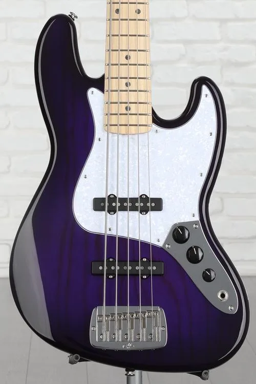 G&L Fullerton Deluxe JB-5 Bass Guitar - Purpleburst Demo