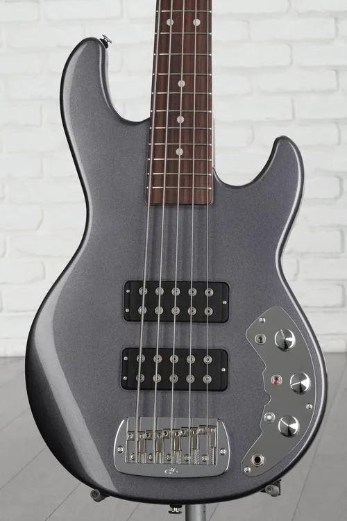 G&L CLF Research L-2500 Series 750 5-string Bass Guitar - Graphite Metallic Demo