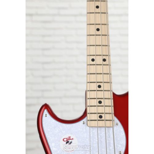  G&L Tribute Fallout Short Scale Left-handed Bass Guitar - Candy Apple Red