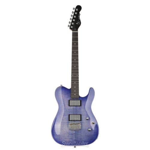  G&L Tribute ASAT Deluxe Carved Top Electric Guitar - Bright Blueburst