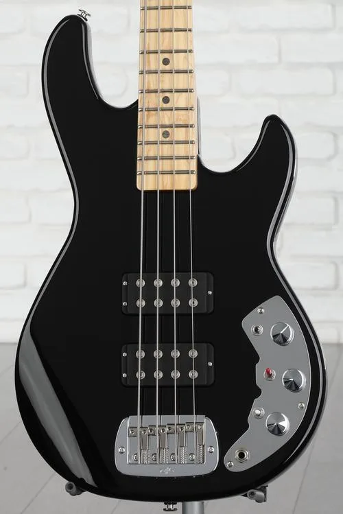 G&L CLF Research L-2000 Bass Guitar - Jet Black with Maple Fingerboard