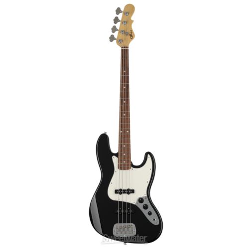  G&L Fullerton Deluxe JB Bass Guitar - Jet Black with Caribbean Rosewood Fingerboard