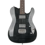 G&L Tribute ASAT Deluxe Carved Top Electric Guitar - Trans Black with Indian Rosewood Fingerboard