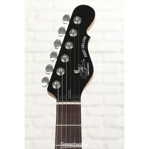  G&L Tribute ASAT Deluxe Carved Top Electric Guitar - Trans Black with Indian Rosewood Fingerboard