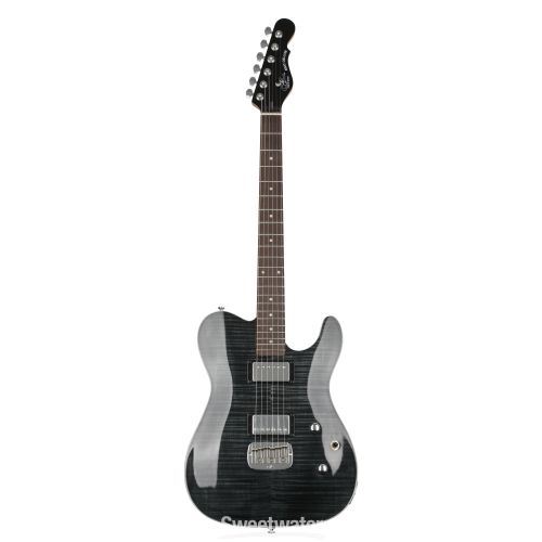  G&L Tribute ASAT Deluxe Carved Top Electric Guitar - Trans Black with Indian Rosewood Fingerboard