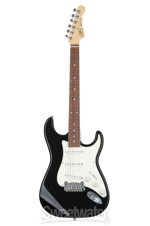  G&L Fullerton Deluxe Legacy Electric Guitar - Jet Black with Caribbean Rosewood Fingerboard