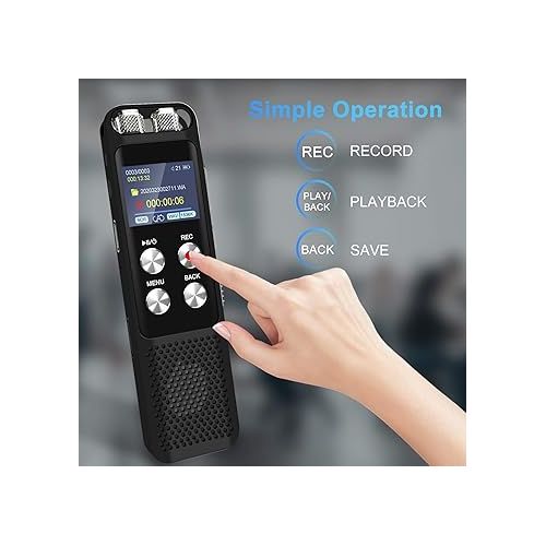  72GB Digital Voice Recorder: Voice Activated Recorders with Playback, Audio Recording Device for Lectures Meetings, Dictaphone Sound Portable Tape Recorder with Password | USB