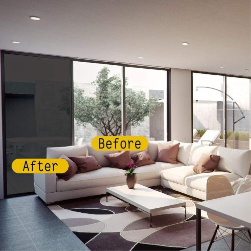  G Greenfilm Static Cling Window Tint 5% Easy DIY for Home and Residential and Automotive, No Glue Privacy Dark Black Window Film (24 x 120)