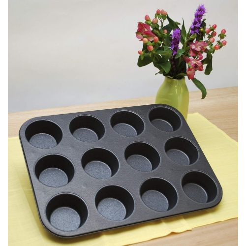  [아마존베스트]G & S Metal Products Company Non-Stick ProBake Teflon Xtra Nonstick Muffin Baking Pan, 12-Cup, Gray