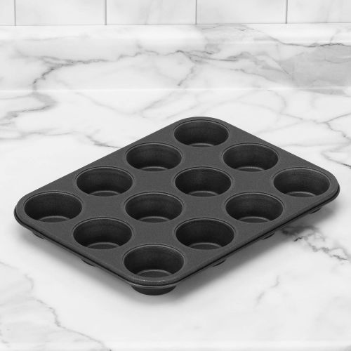 [아마존베스트]G & S Metal Products Company Non-Stick ProBake Teflon Xtra Nonstick Muffin Baking Pan, 12-Cup, Gray