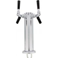 G Francis Dual Beer Tower Dispenser - Draft Kegerator Tower Beer Dispenser Kit with 2 Faucet Tap Handles & Caps, Hose, Keg Wrench