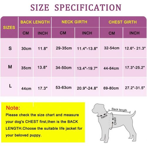  G LAKE Dog Life Jacket Ripstop Adjustable Pet Safety Swimsuit Puppy Saver Swimming Flotation Life Vest Preserver for Small Medium Large Dogs