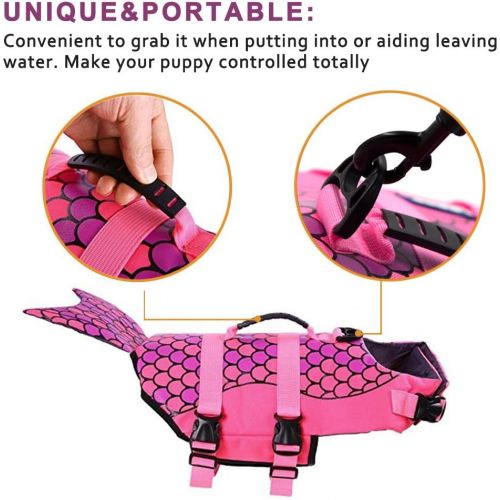  G LAKE Dog Life Jacket Ripstop Adjustable Pet Safety Swimsuit Puppy Saver Swimming Flotation Life Vest Preserver for Small Medium Large Dogs