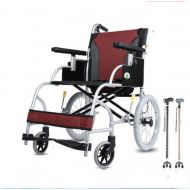 G-AX Wheelchairs Mobility Scooters Folding Wheelchair, Elderly, Aluminum Alloy Portable Trolley, Light Small Scooter Mobility Daily Living Aids
