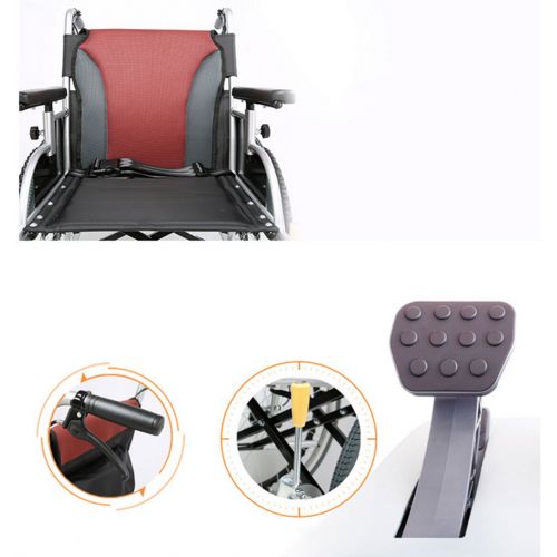  G-AX Wheelchairs Mobility Scooters Folding Wheelchair, Elderly, Aluminum Alloy Portable Trolley, Light Small Scooter Mobility Daily Living Aids