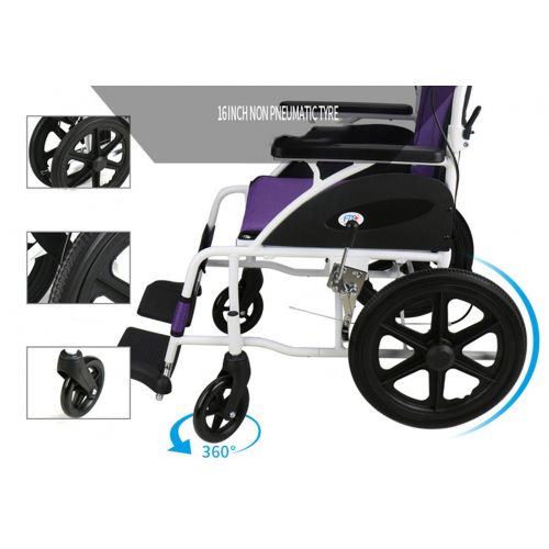  G-AX Wheelchairs Mobility Scooters Aluminum Alloy Wheelchair, Four Seasons Cushion, Elderly, Disabled Mobility Daily Living Aids