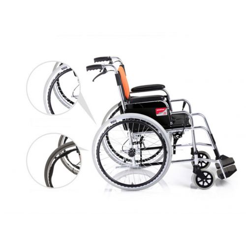  G-AX Wheelchairs Mobility Scooters Aluminum Alloy Wheelchair, Old Man, Lightweight Wheelchair, Folding Manual, Wheelchair, Free Inflatable with Handbrake...