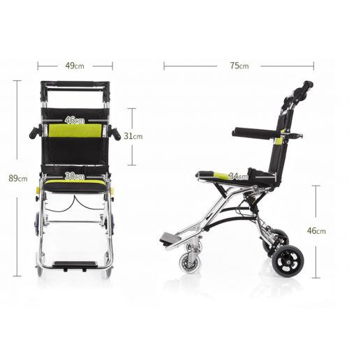  G-AX Wheelchairs Mobility Scooters Portable Wheelchair, Push Stroller, Airplane Wheelchair, Aluminum Alloy Mobility Daily Living Aids