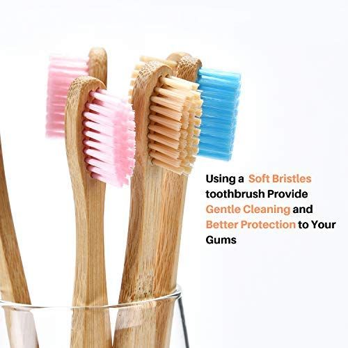  G-Smile 28 Eco-Friendly Bamboo Toothbrushes With BPA Free Nylon Bristles, In 4 Colors and Individually Packaged...