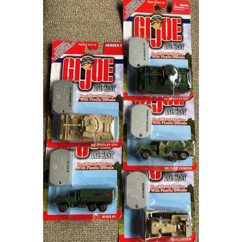  G. I. Joe GI Joe Die Cast Military Vehicle Replicas with Dog Tags
