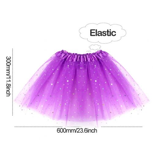  G.C Girls Princess Dress up Clothes with Star Sequins and Princess Crown Tiara Set Ballet Birthday Party for 2-8 Year Old Girl Gifts Tutu Skirt as Party Favors