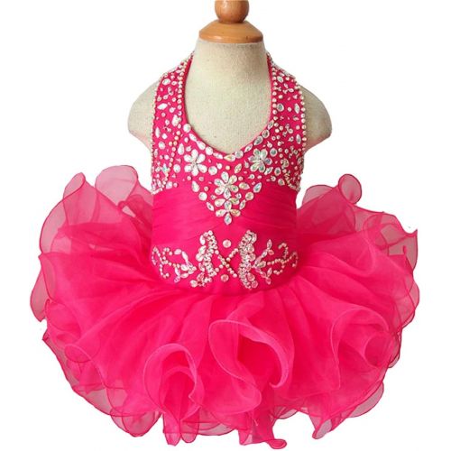  G.CHEN ChengCheng Baby Girls Halter Cupcake National Infant Pageant Dresses