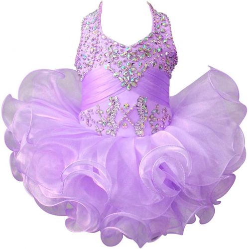  G.CHEN ChengCheng Baby Girls Halter Cupcake National Infant Pageant Dresses