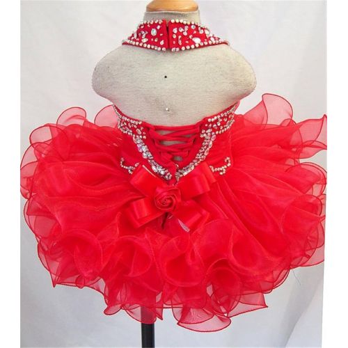  G.CHEN ChengCheng Baby Girls Halter Cupcake National Infant Pageant Dresses