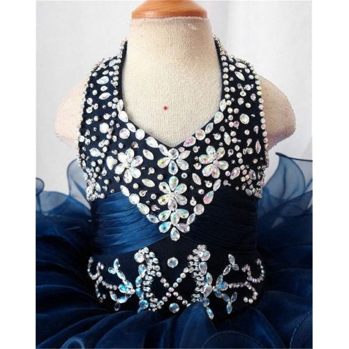  G.CHEN ChengCheng Baby Girls Halter Cupcake National Infant Pageant Dresses