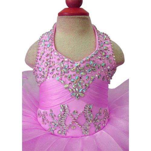  G.CHEN ChengCheng Baby Girls Halter Cupcake National Infant Pageant Dresses