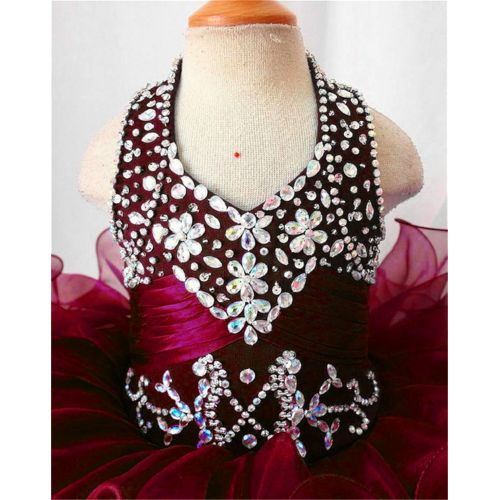  G.CHEN ChengCheng Baby Girls Halter Cupcake National Infant Pageant Dresses